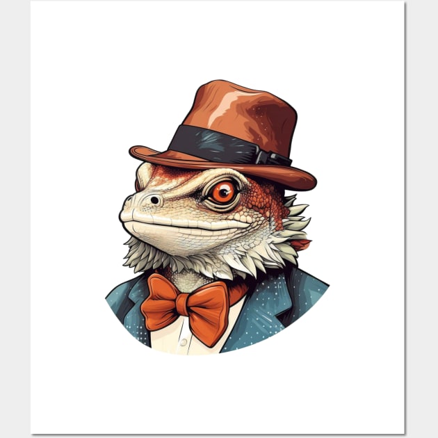 Dapper Bearded Dragon Wall Art by DigitalToast